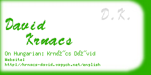 david krnacs business card